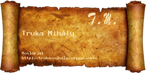 Truka Mihály névjegykártya